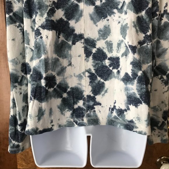 Old Navy White with Navy Tie-Dye V-Neck Pullover Sweater Medium - Picture 9 of 11